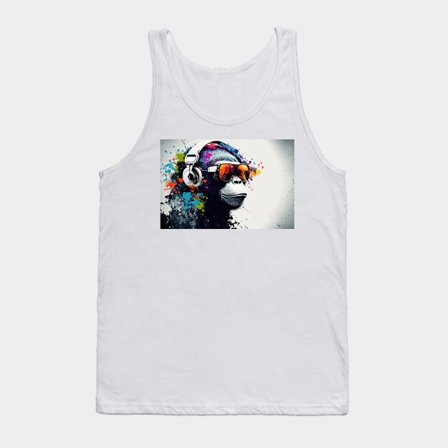 color splash music monkey #2 Tank Top by obstinator